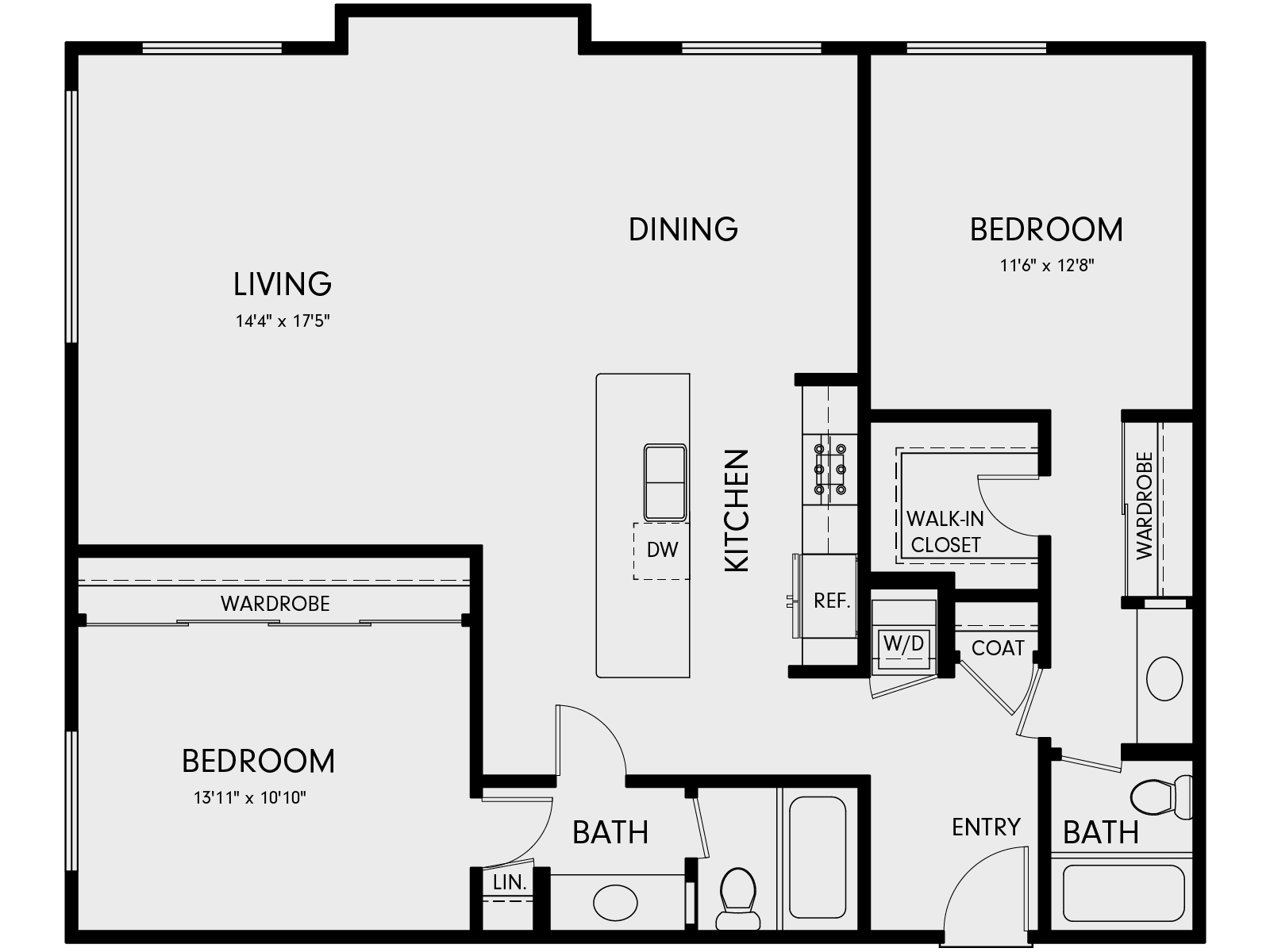 Floor plan layout diagram for 2A1